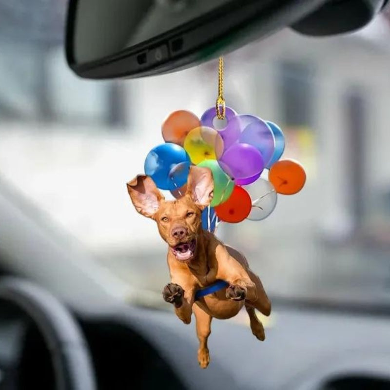 Vizsla Vliegen met Bubbels Autohanger