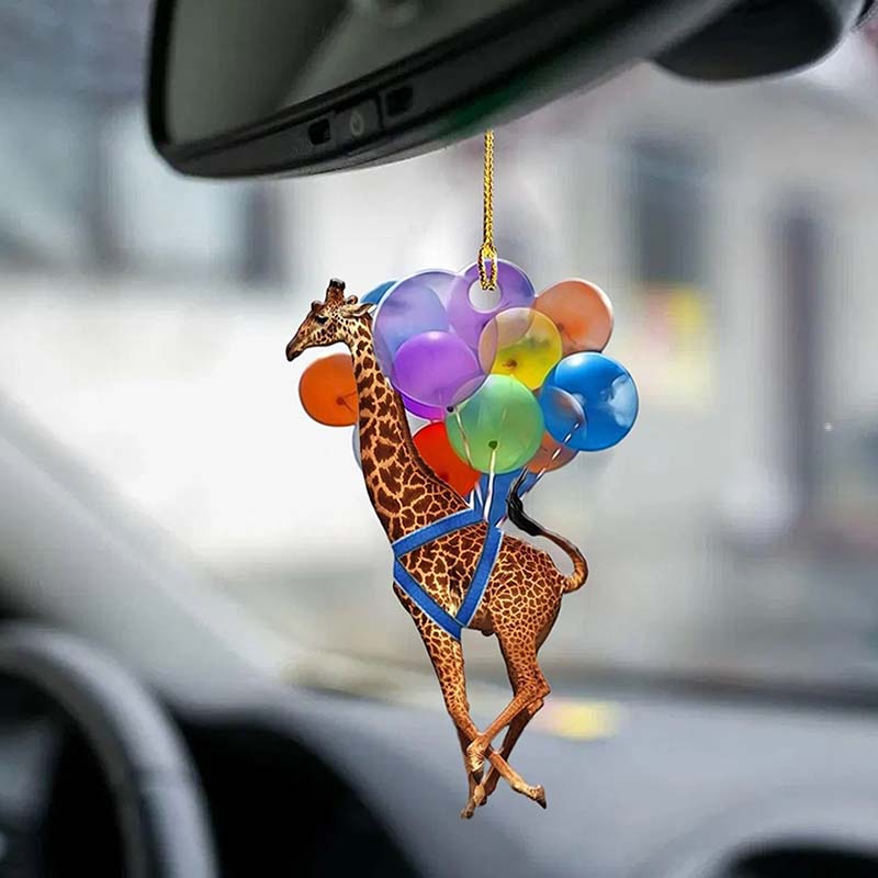 Giraffe Vliegen met Bubbels Autohanger