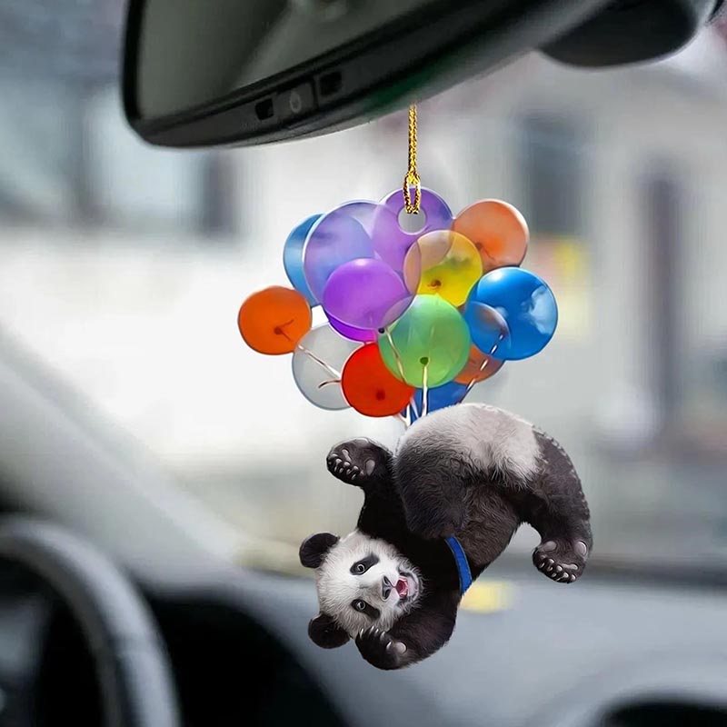 Panda Vliegen met Bubbels Autohanger