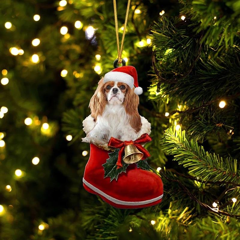 Cavalier King Charles Spaniel in Kerstschoen Ornament