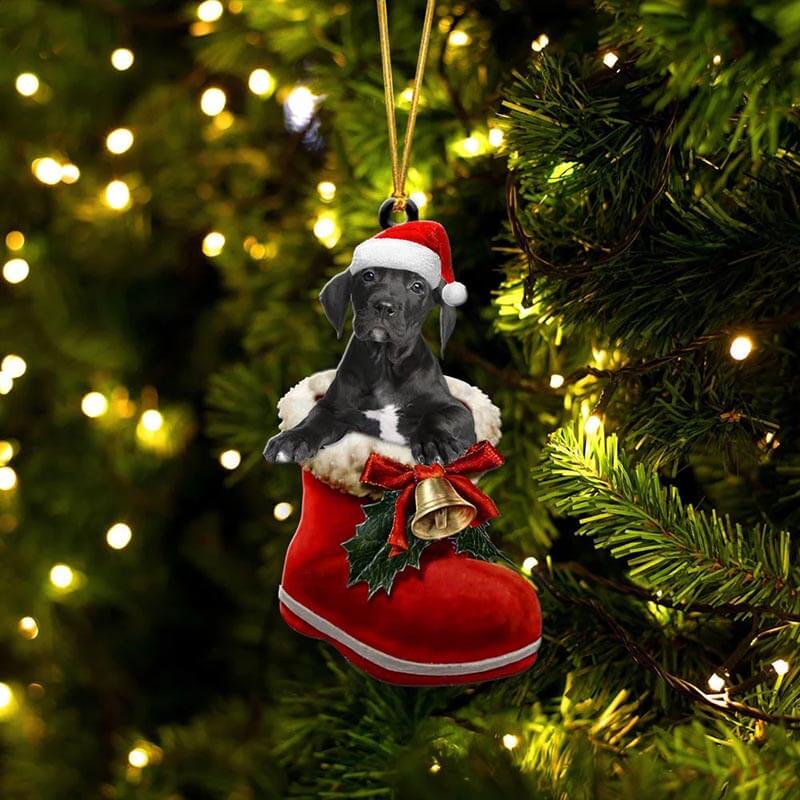 Great Dane in Kerstschoen Ornament