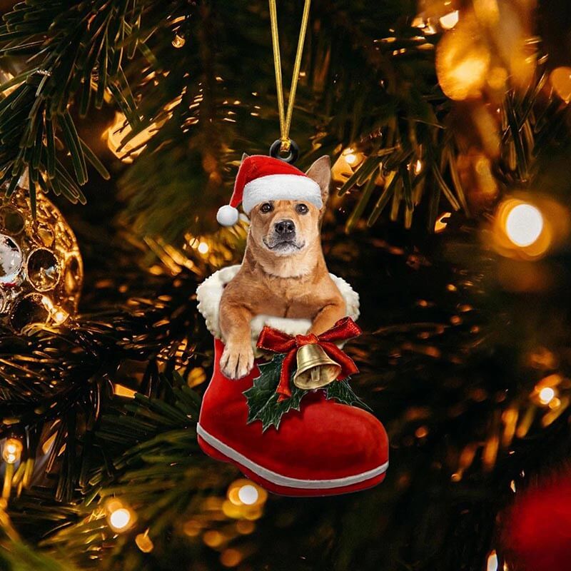 Carolina Dog in Kerstschoen Ornament