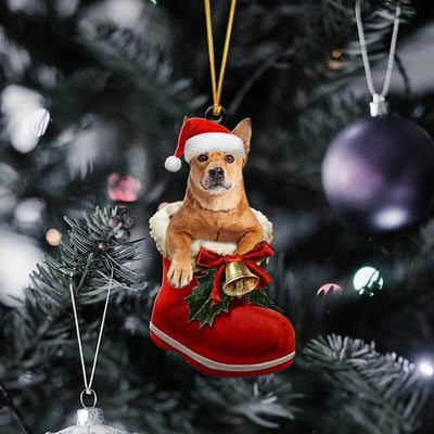 Carolina Dog in Kerstschoen Ornament