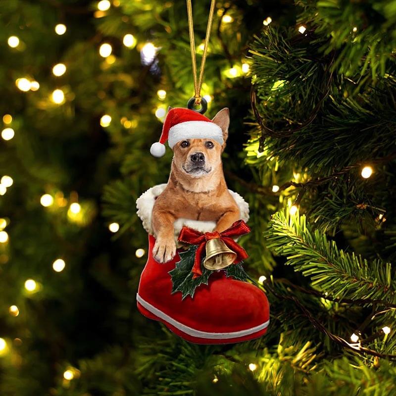 Carolina Dog in Kerstschoen Ornament