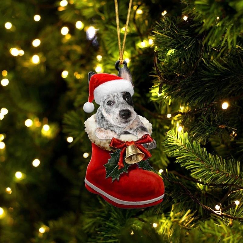 Australische Cattle Dog in Kerstschoen Ornament