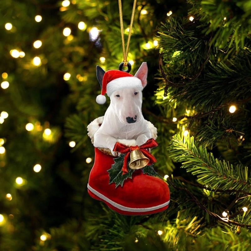 Bull Terrier in Kerstschoen Ornament