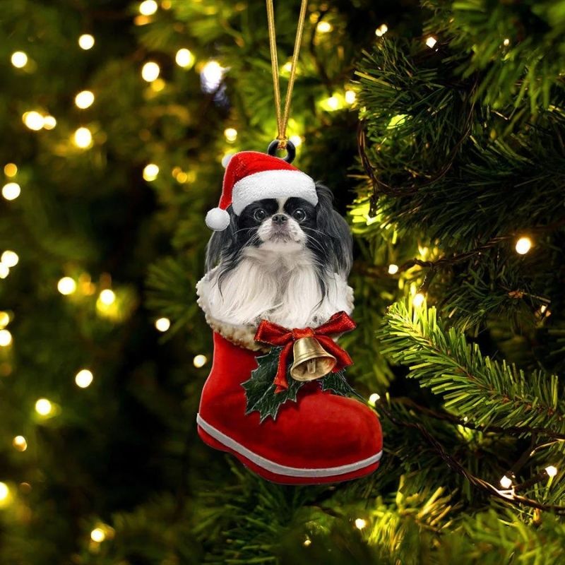 Japanese Chin in Kerstschoen Ornament