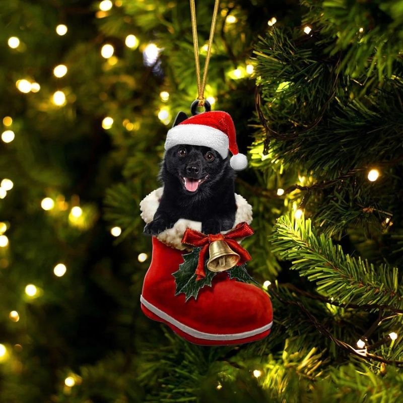 Schipperke in Kerstschoen Ornament