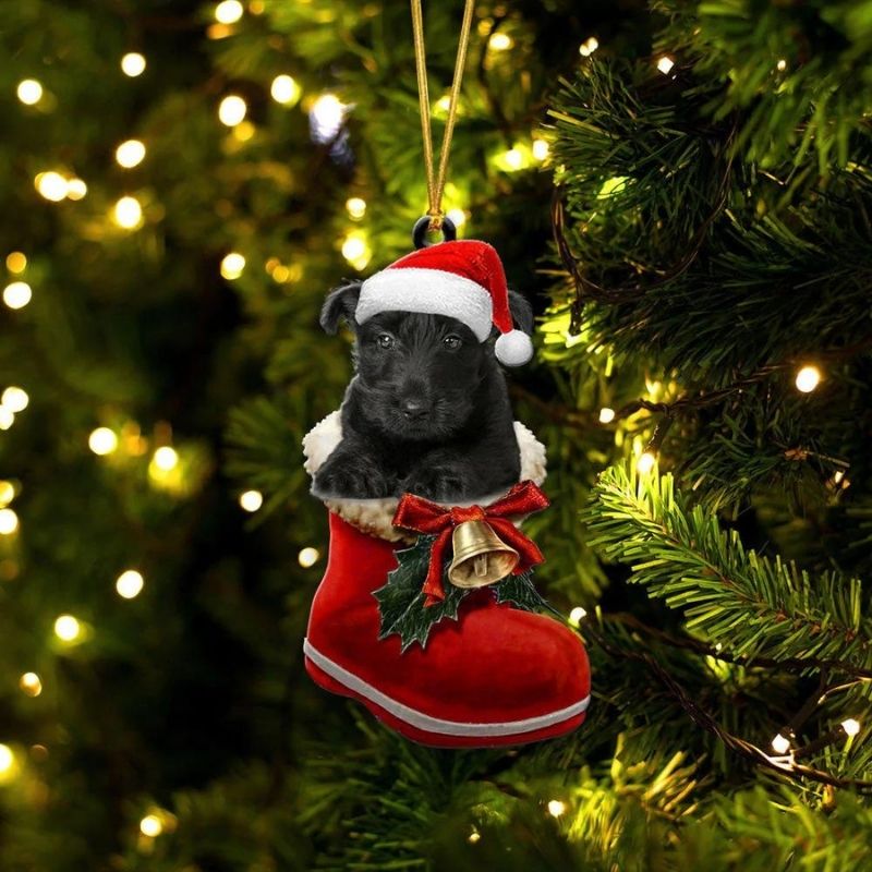 Scottish Terrier in Kerstschoen Ornament