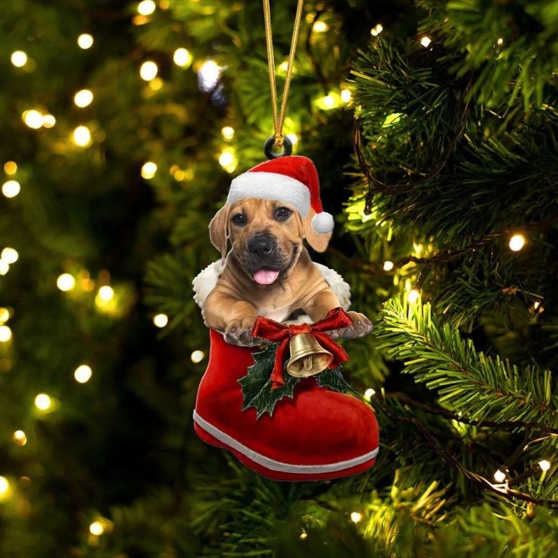 Boerboel in Kerstschoen Ornament