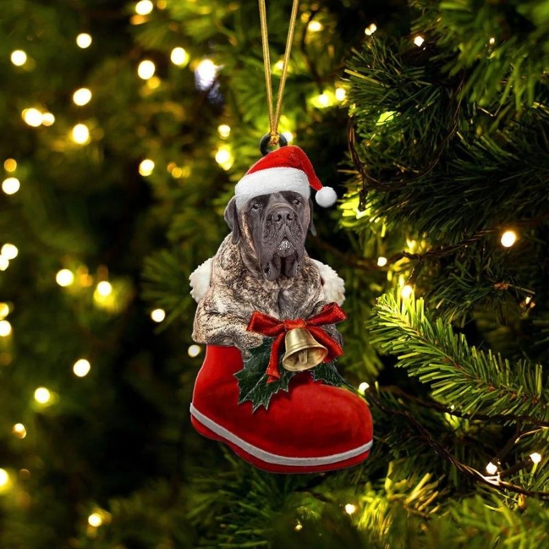 English Mastiff Brindle in Kerstschoen Ornament