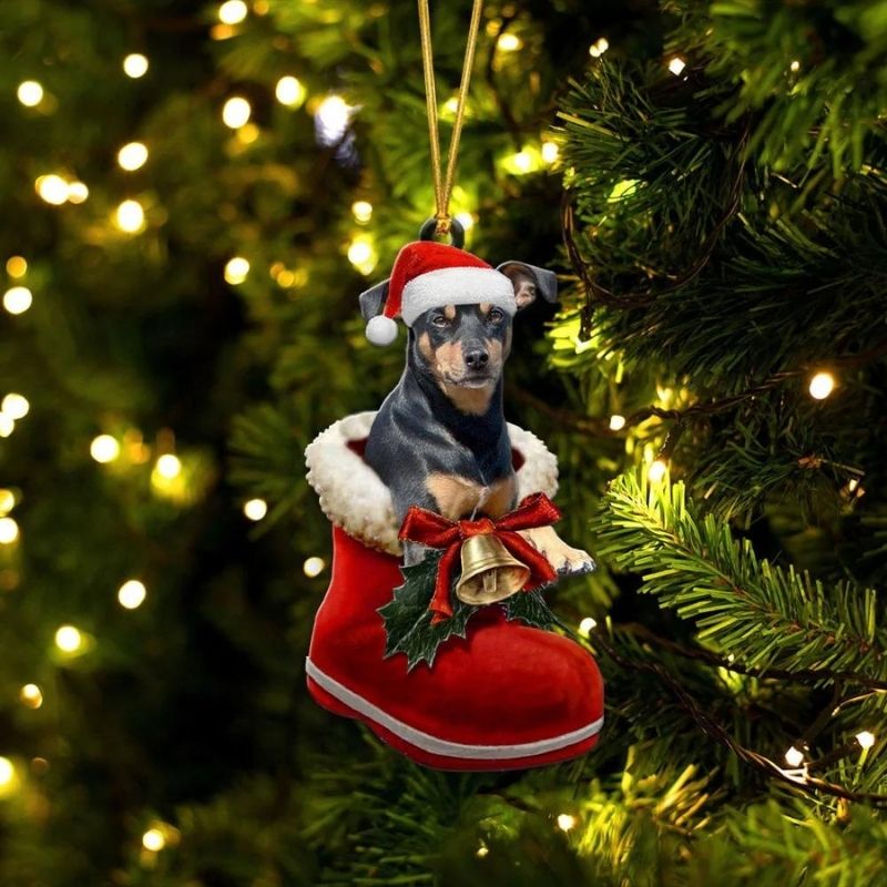 Manchester Terrier in Kerstschoen Ornament