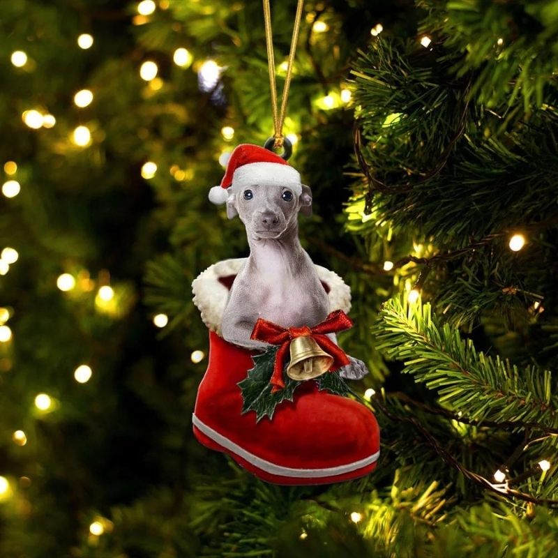 Italian Greyhound in Kerstschoen Ornament