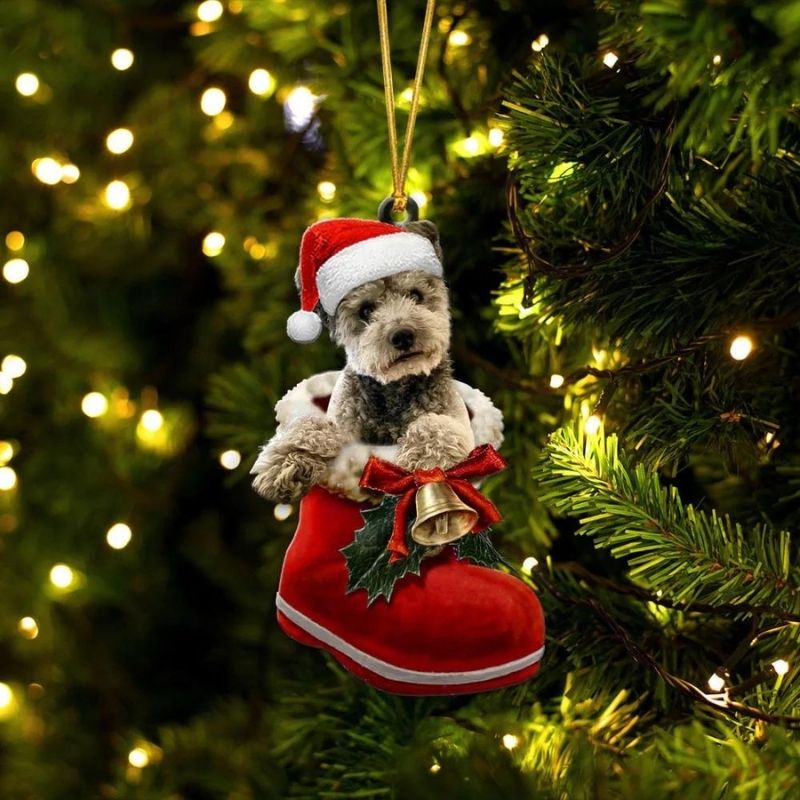 Pumi Dog in Kerstschoen Ornament