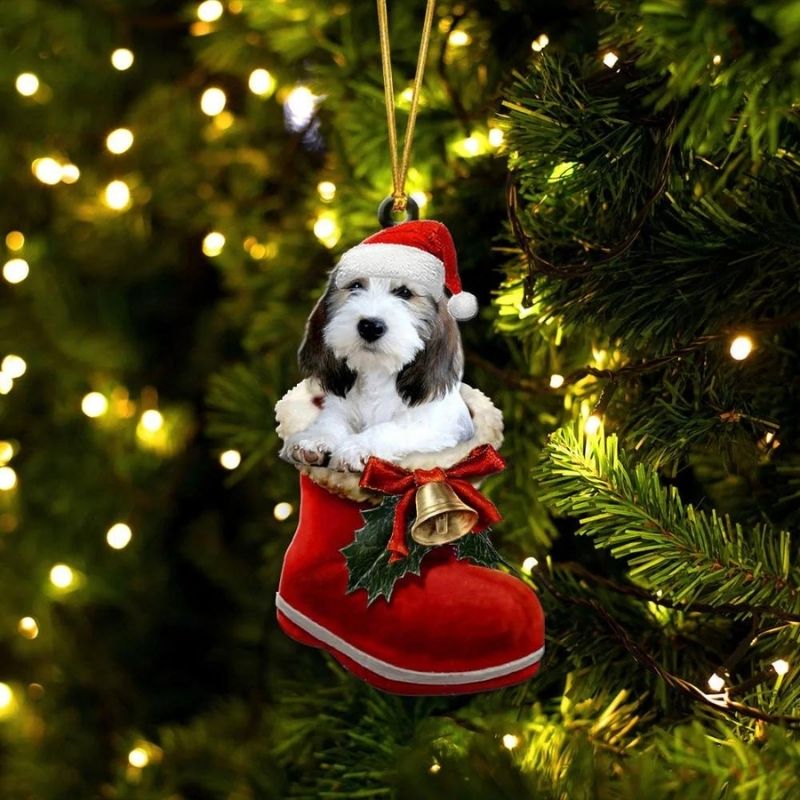 Petit Basset Griffon VendÇen in Kerstschoen Ornament