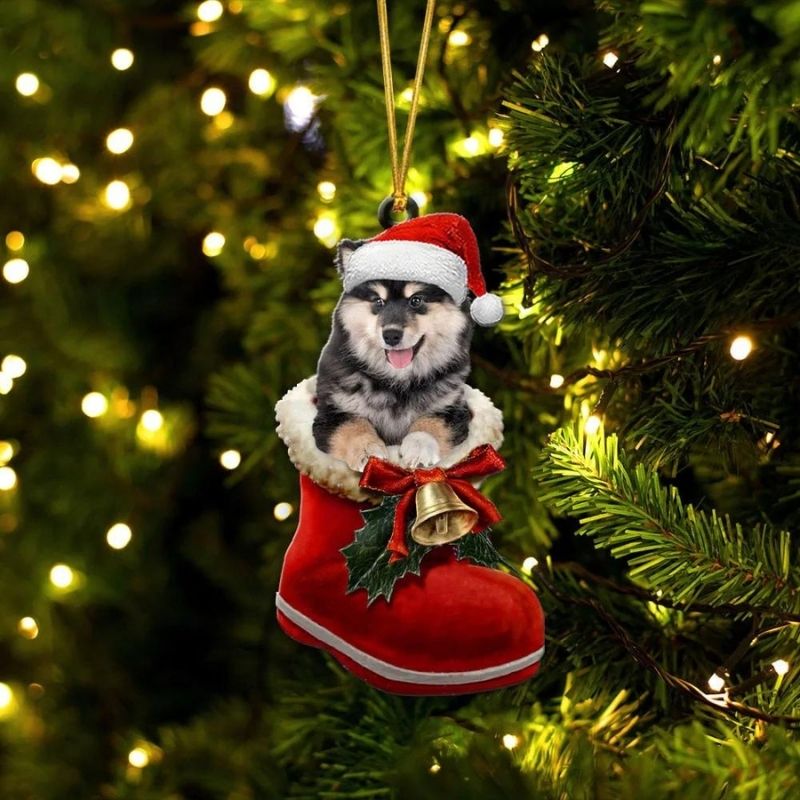 Finnish Lapphund in Kerstschoen Ornament