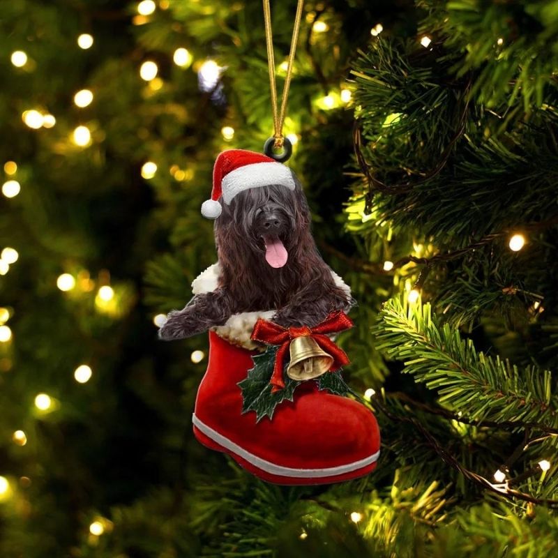 Briard in Kerstschoen Ornament