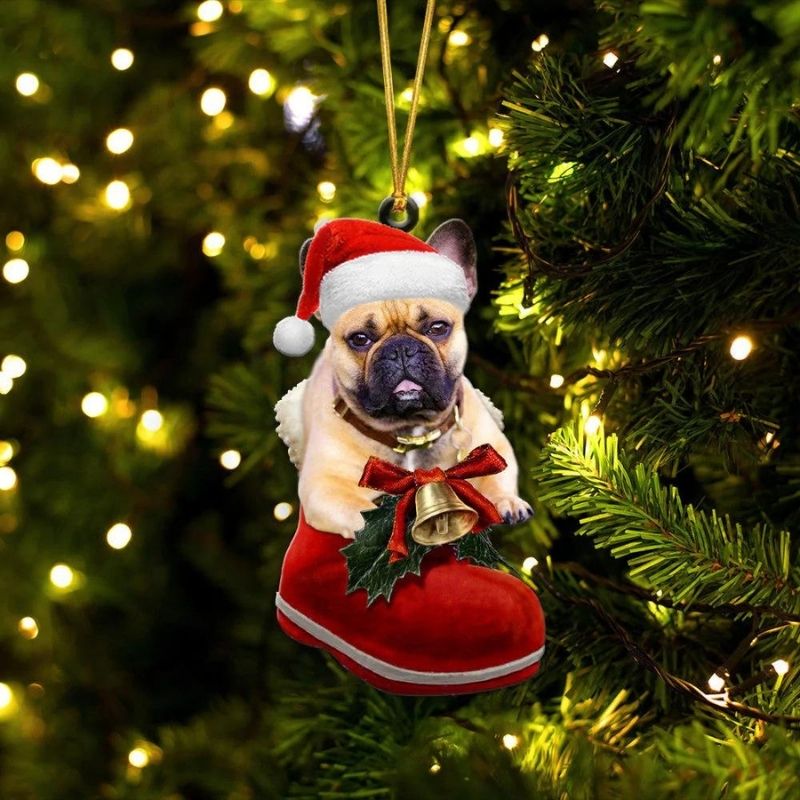 French Bulldog  in Kerstschoen Ornament