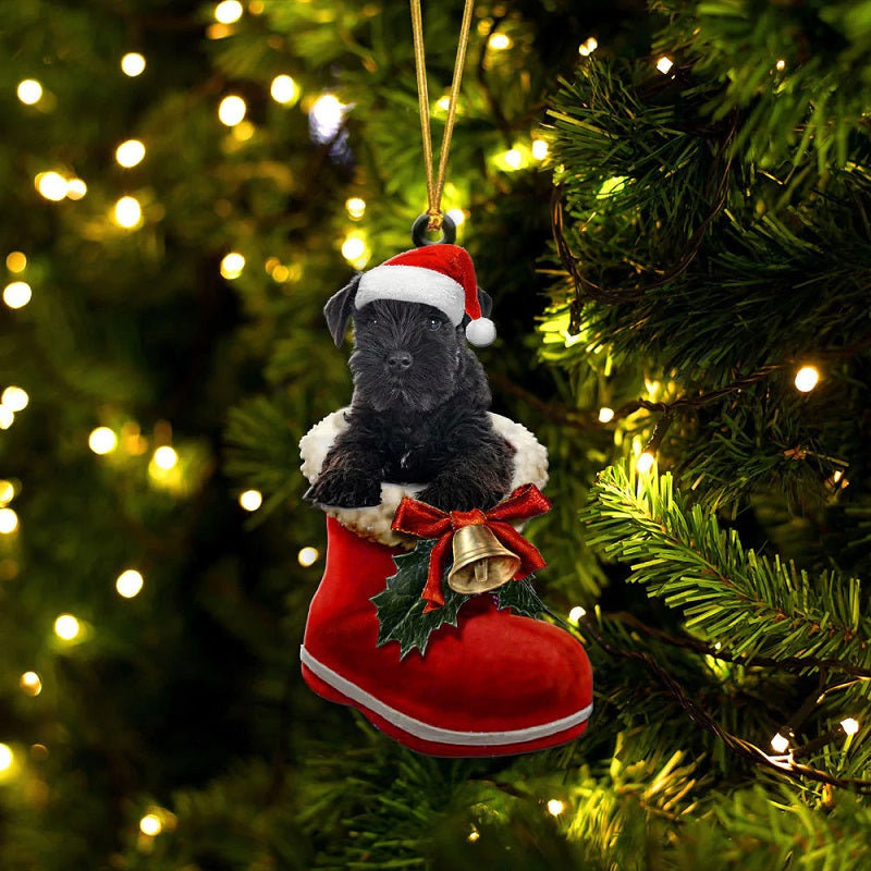 Miniature Schnauzer Color Back in Kerstschoen Ornament