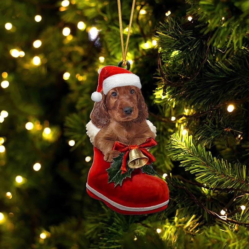 Irish Setter in Kerstschoen Ornament