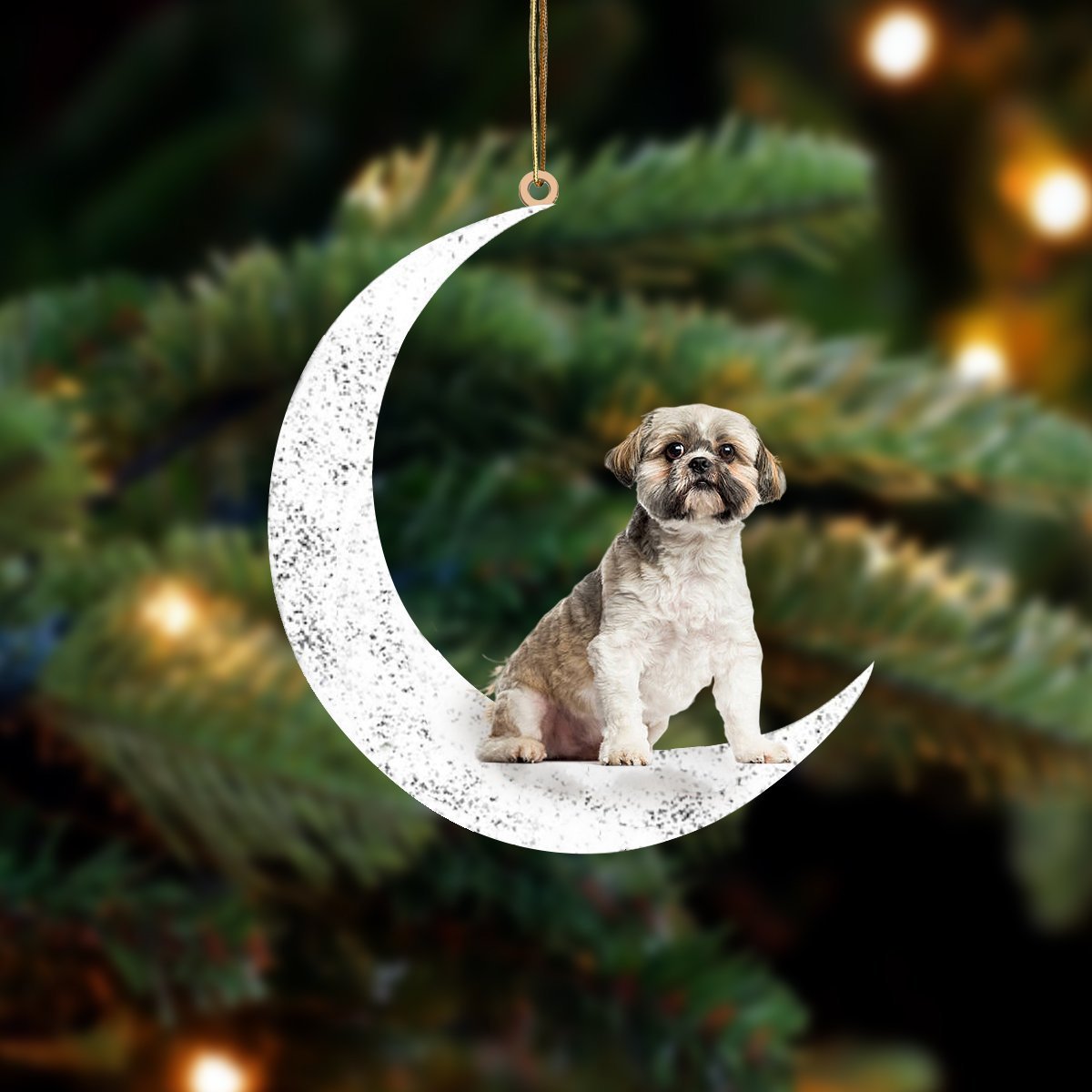 Lhasa Apso Zit op de Maan Ornament