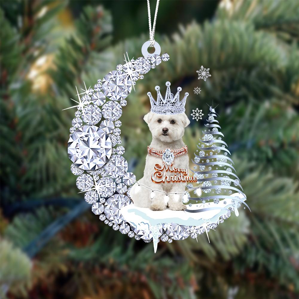 Maltezer op Diamand Maan Kerst Ornament