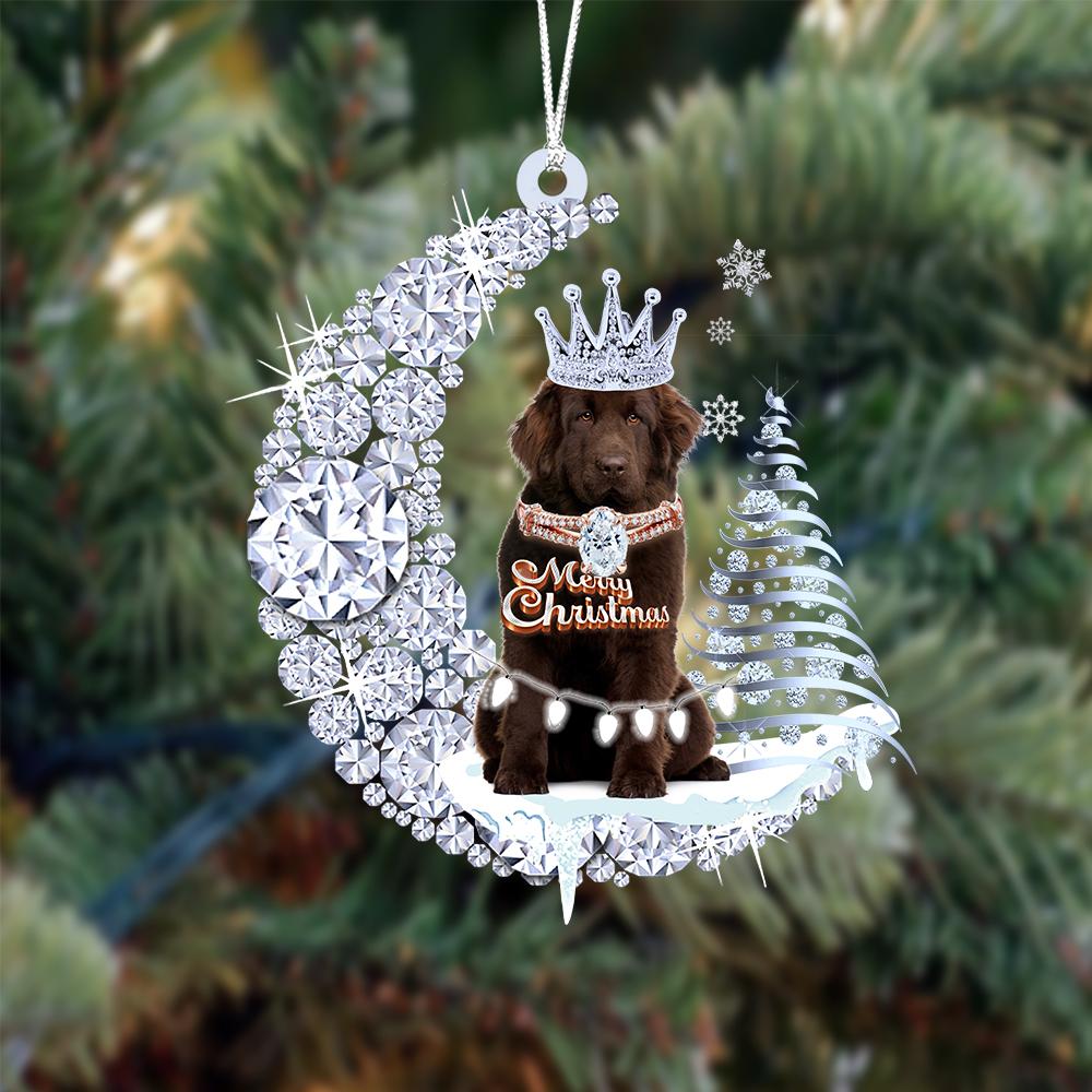 Newfoundland op Diamand Maan Kerst Ornament