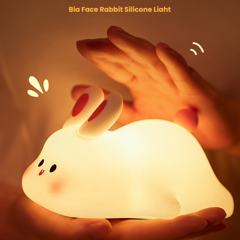 Cute Rabbit LED Squishy Tap Tap Night Light Lamp