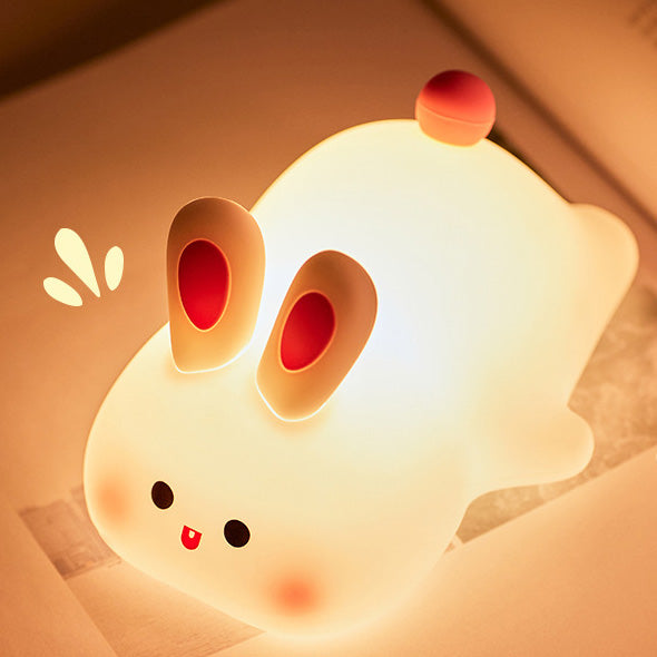 Cute Rabbit LED Squishy Tap Tap Night Light Lamp