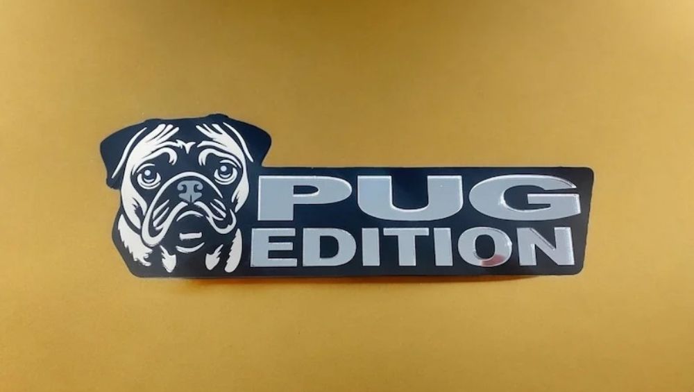 Pug Mopshond Auto Badge Autoembleem