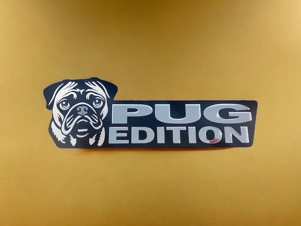 Pug Mopshond Auto Badge Autoembleem