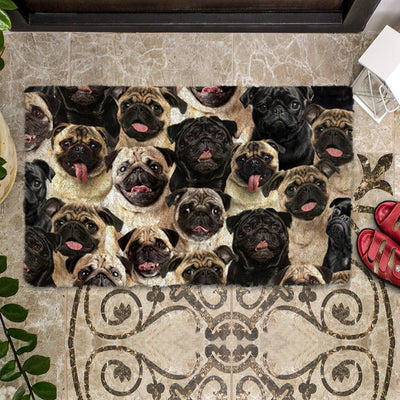 Groepje Pugs Deurmat