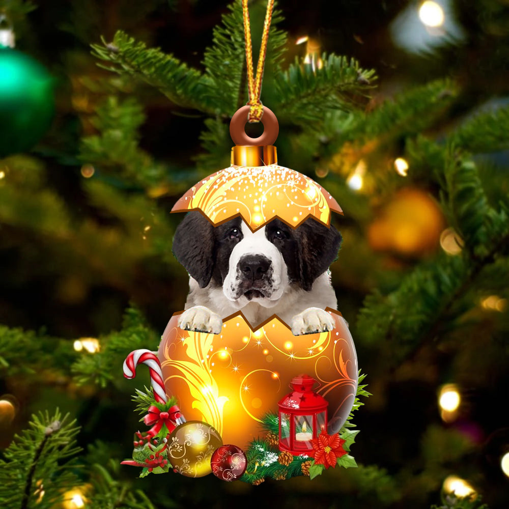 St Saint Bernard In Kerst Gouden Ei Ornament