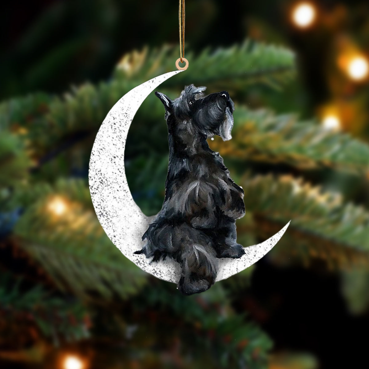 Scottish terrier Zit op de Maan Ornament