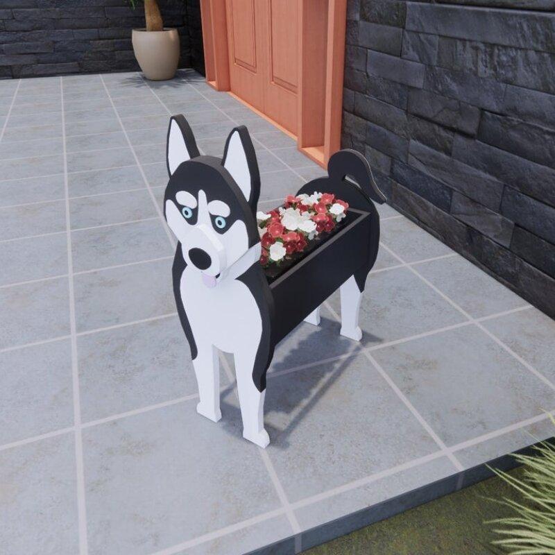 Siberian Husky Planter