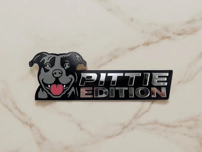 Lachende Pitbull Auto Badge Autoembleem