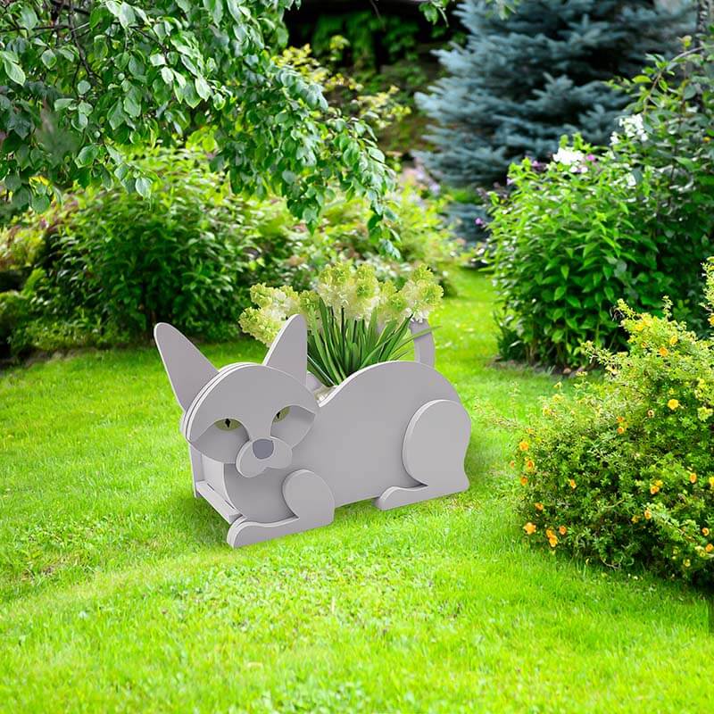 Witte Kat Planter