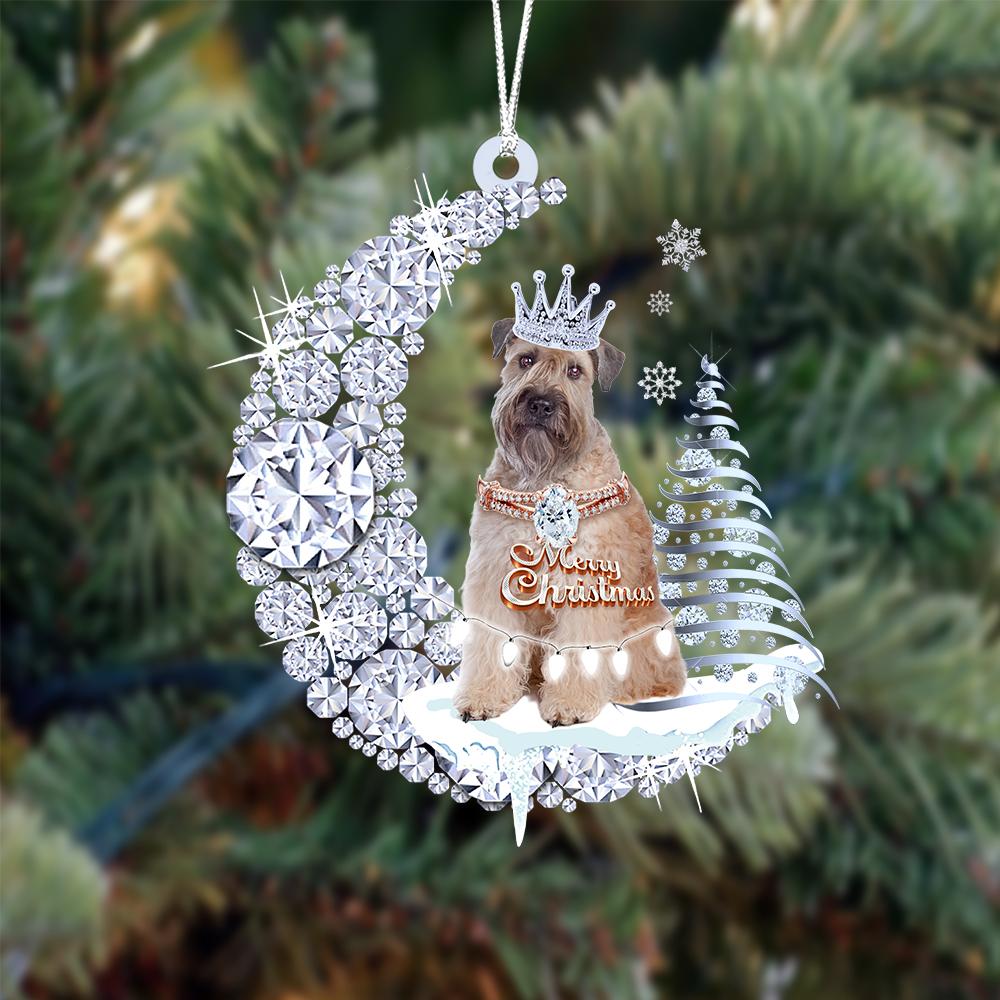 Wheaten Terrier op Diamand Maan Kerst Ornament