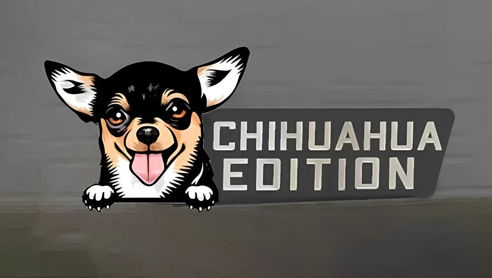 Zwarte Chihuahua Auto Badge Autoembleem