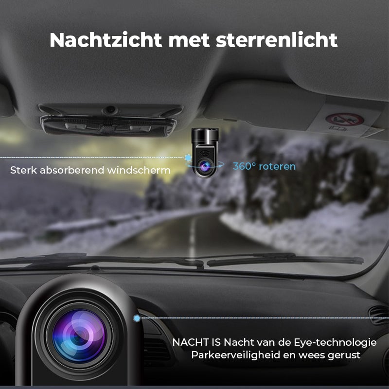 1080P HD, 360° draaibare kleine ADAS dashcam