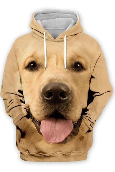 Unisex Honden Hoodie | Golden Retriever Open Mouth