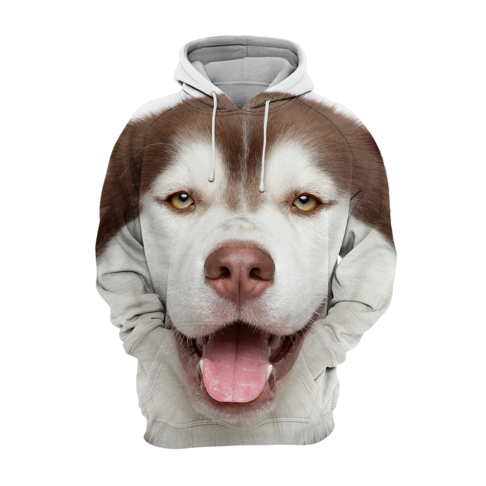 Unisex Honden Hoodie | Alaskan Husky Bruin