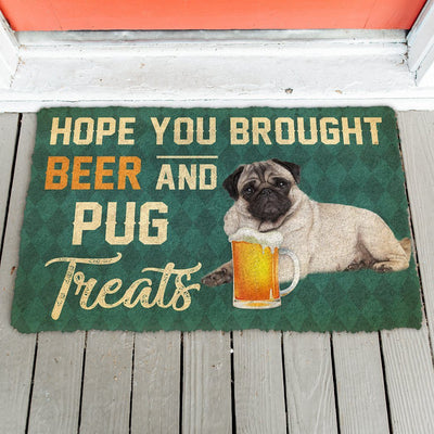 Hopelijk heb je bier meegenomen en Pug snacks Deurmat