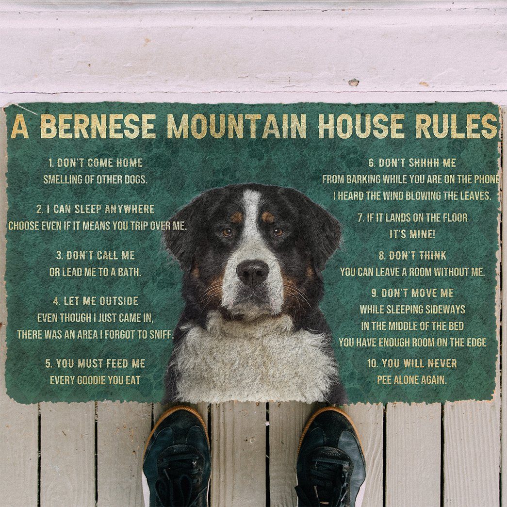 Huis Regels Bernese Mountain Dog Deurmat