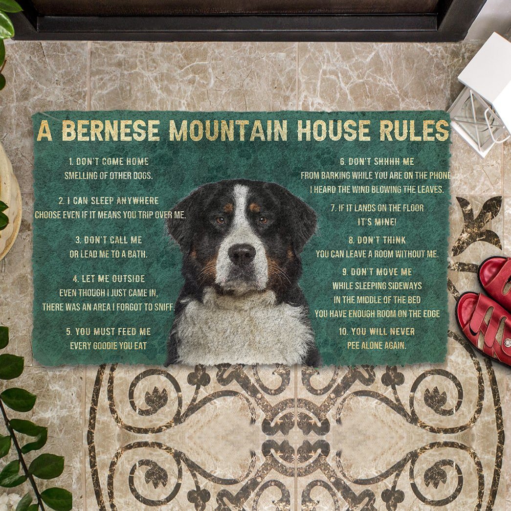 Huis Regels Bernese Mountain Dog Deurmat