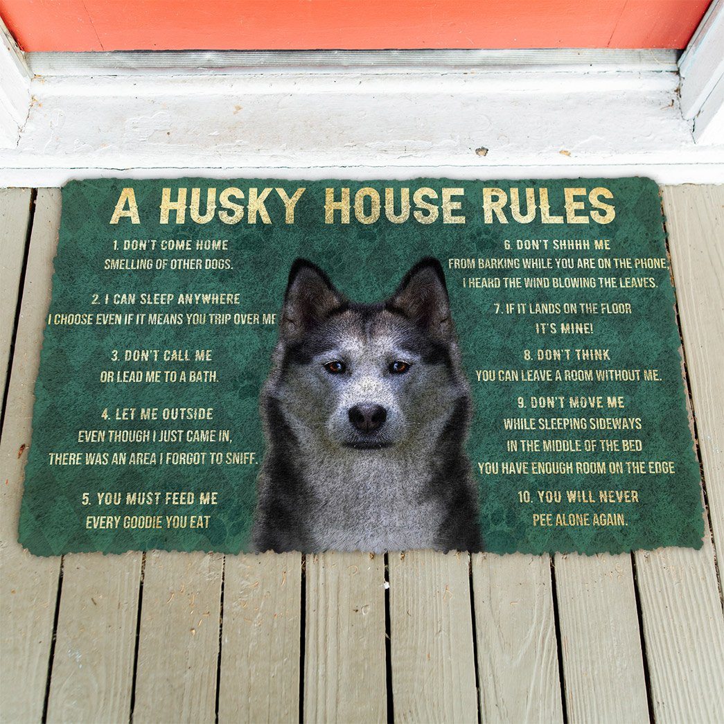 Huis Regels Husky Dog Deurmat