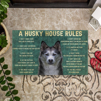 Huis Regels Husky Dog Deurmat