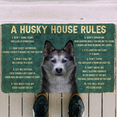 Huis Regels Husky Dog Deurmat