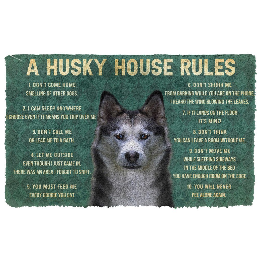 Huis Regels Husky Dog Deurmat