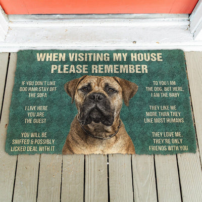 Vergeet Niet! Bullmastiff Dog's Huis Regels Deurmat